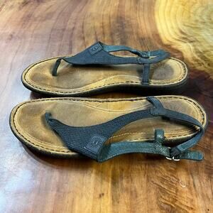 Ugg Sefina Women's Shoes Leather Buckle Shoes 3132 Black Thong US 9